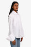 Anna Quan White Cotton Button Down 'DFF' Embroidered Shirt Size 4