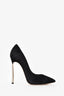 Casadei Black Suede Pearl Heels Size 7