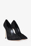 Casadei Black Suede Pearl Heels Size 7