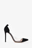 Gianvito Rossi Black Suede/Plexi Pumps Size 36.5