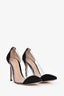 Gianvito Rossi Black Suede/Plexi Pumps Size 36.5
