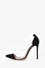 Gianvito Rossi Black Suede/Plexi Pumps Size 36.5