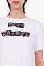 Pre-Loved Chanel™ 2021 White Crystals Tweed Coco Chanel T-Shirt Size 36