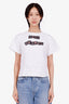 Pre-Loved Chanel™ 2021 White Crystals Tweed Coco Chanel T-Shirt Size 36