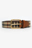 Burberry Brown Checked Pattern Buckle Belt