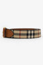 Burberry Brown Checked Pattern Buckle Belt