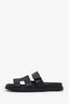 Hermès Black Leather Chypre Sandals Size 36.5