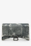 Balenciaga Grey Leather Denim Hourglass Wallet On Chain