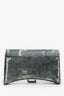 Balenciaga Grey Leather Denim Hourglass Wallet On Chain