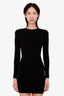 Balenciaga Black Shoulder Pads Long Sleeve Mini Dress Size 34