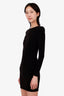 Balenciaga Black Shoulder Pads Long Sleeve Mini Dress Size 34