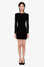 Balenciaga Black Shoulder Pads Long Sleeve Mini Dress Size 34