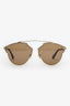 Christian Dior Gold Tone Metal So Real Studded Brow Bar Sunglasses
