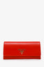 Prada Red Lacca Vitello Move Leather Wallet on Chain Clutch Bag