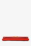Prada Red Lacca Vitello Move Leather Wallet on Chain Clutch Bag