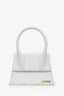 Jacquemus White Leather Medium 'Le Chiquito' Top Handle With Strap