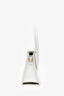 Jacquemus White Leather Medium 'Le Chiquito' Top Handle With Strap