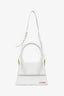 Jacquemus White Leather Medium 'Le Chiquito' Top Handle With Strap