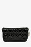 Christian Dior 2011 Black Patent Cannage Leather Lady Dior Pouch On Chain