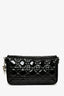 Christian Dior 2011 Black Patent Cannage Leather Lady Dior Pouch On Chain