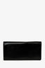 Saint Laurent Black Patent Grained Leather Cassandre Clutch