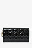 Christian Dior Black Patent Cannage Leather 'Rendezvous' Wallet on Chain