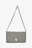 Christian Dior 2017 Grey Leather 'Diorama' Wallet On Chain