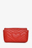 Gucci Red Chevron Quilted Leather Marmont Crossbody