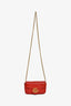 Gucci Red Chevron Quilted Leather Marmont Crossbody