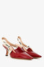 Christian Dior Red Patent J'Adior Slingback Kitten Heels Size 37