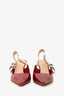 Christian Dior Red Patent J'Adior Slingback Kitten Heels Size 37