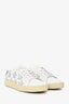 Saint Laurent White Leather Silver Star Low Top Sneakers Size 36
