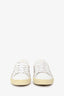 Saint Laurent White Leather Silver Star Low Top Sneakers Size 36