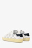 Saint Laurent White Leather Silver Star Low Top Sneakers Size 36