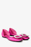 Roger Vivier Pink Satin Chips D'Orsay Flats Size 36.5