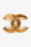 Pre-Loved Chanel™ 2019 Gold Tone Metal/Black Gripoix Interlocking CC Brooch