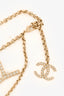 Pre-Loved Chanel™ 2019 Gold Tone Crystals Logo Chain Belt