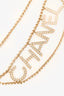 Pre-Loved Chanel™ 2019 Gold Tone Crystals Logo Chain Belt