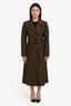 Fendi Brown Canvas Zucca Mid-Length Trench Coat Size 36
