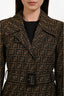 Fendi Brown Canvas Zucca Mid-Length Trench Coat Size 36
