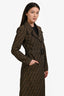 Fendi Brown Canvas Zucca Mid-Length Trench Coat Size 36