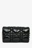 Christian Dior Black Leather Macrocannage Small 'Caro' Crossbody Bag