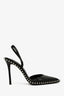 Alexander Wang Black Leather Studded Slingback Heels Size 36.5