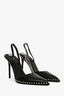 Alexander Wang Black Leather Studded Slingback Heels Size 36.5