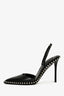Alexander Wang Black Leather Studded Slingback Heels Size 36.5