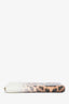 Christian Louboutin White/Leopard Print Patent Leather Long Zip Wallet