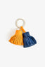 Hermès Blue/Yellow Leather Tassel 'Uno-Dos' Key Ring