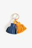 Hermès Blue/Yellow Leather Tassel 'Uno-Dos' Key Ring