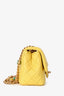 Pre-Loved Chanel™ 2021 Yellow Quilted Lambskin Mini Pearl Samba Flap Crossbody Bag