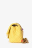 Pre-Loved Chanel™ 2021 Yellow Quilted Lambskin Mini Pearl Samba Flap Crossbody Bag